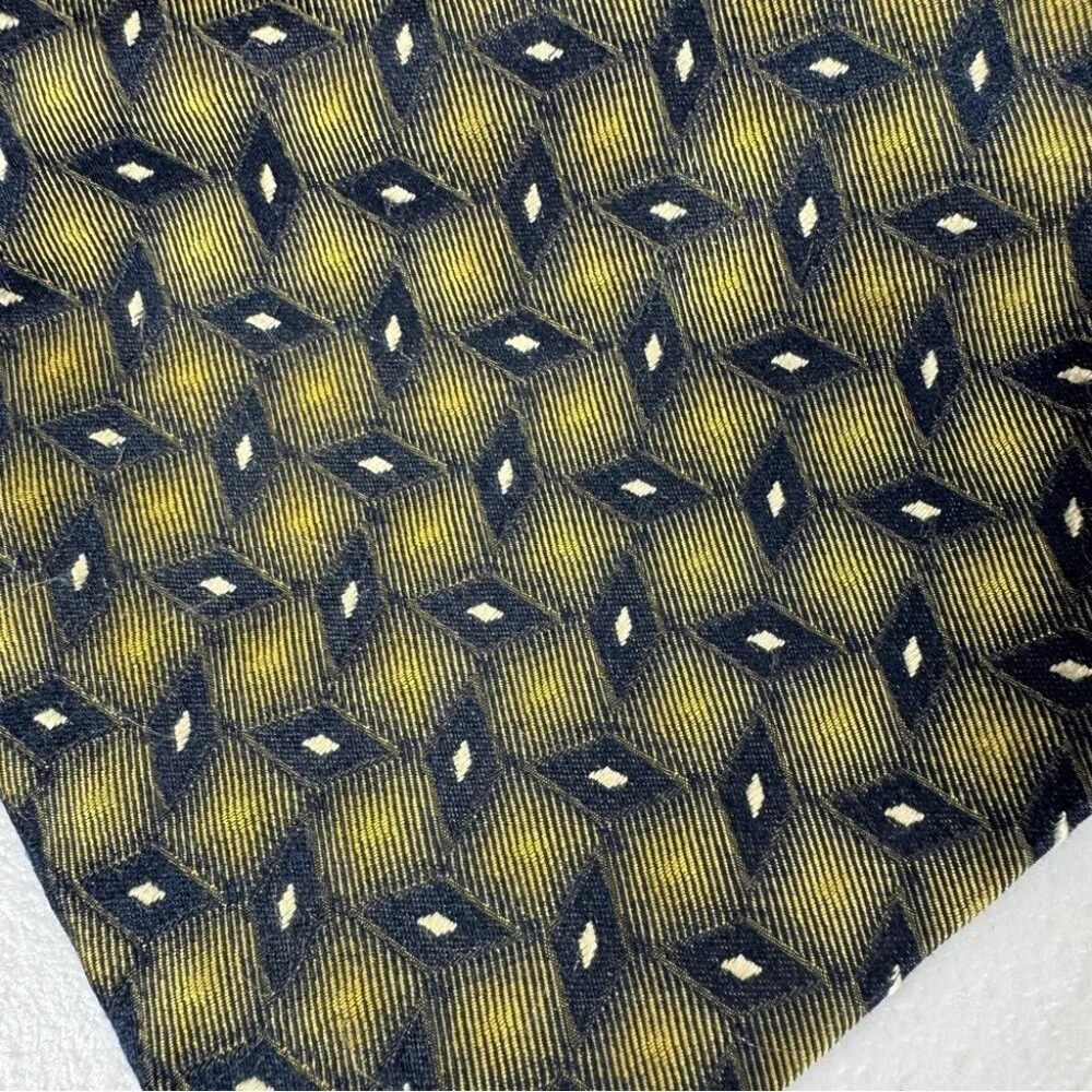 Carnaval de Venise Silk Geometric Tie Gold Black Italian Business Casual Office